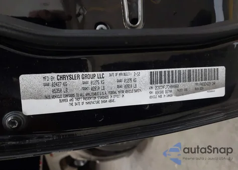 2012 Chrysler 300 Srt8 z USA, uszkodzony, nr VIN 2C3CCAFJ7CH800860